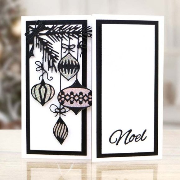 Framed Christmas Bauble thin metal die ( 5 inches tall) - Picture 9 of 10